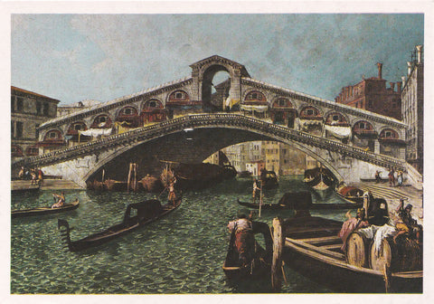 AK Michele Marieschi. Veenzia Il Ponte di Rialto dalla Riva del Ferro.