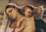 AK Venezia. Basilica dei Frari. Madonna col Bambino - Particolare della celebre Tela di C'a Pesaro. Tiziano.