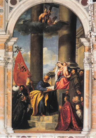AK Venezia. Basilica dei Frari.  Pala di Ca' Pesaro. Tiziano.