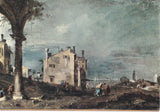 AK Francesco Guardi. Paesaggio di fantasia. Verona - Museo di Castelvecchio.