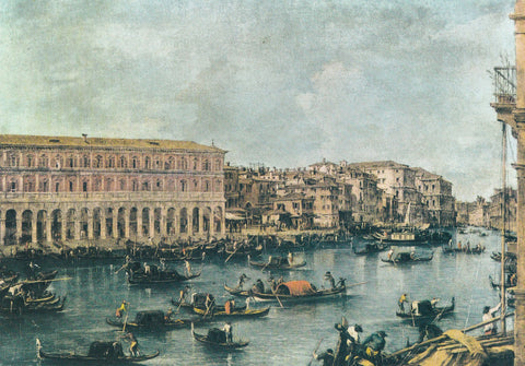AK Francesco Guardi. Veduta del Canal Grande da Rialto. Pinacoteca Brera - Milano.