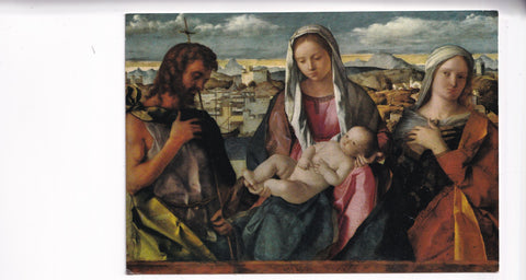 AK Giovanni Bellini. Madonna col Bambino, S. Giovanni e una Santa. Venezia, Gallerie dell'Accademia.
