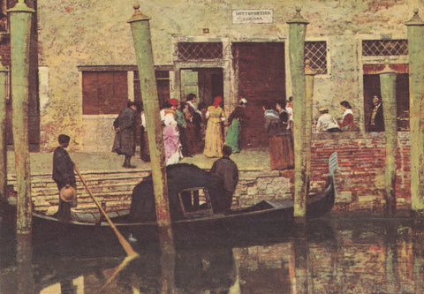 AK Favretto. In attesa degli Sposi. Roma - Galleria Nazionale d'Arte Moderna.
