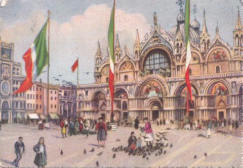 AK Venezia. Chiesa S. Marco e piccioni.