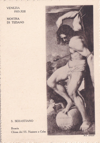 AK Venezia. Mostra di Tiziano (1935). S. Sebastiano. Brescia Chiesa dei SS. Nazzaro e Celso.