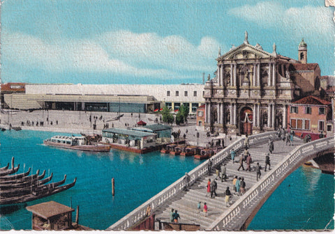 AK Venezia. Chiesa degli Scalzi e Stazione Ferroviaria.