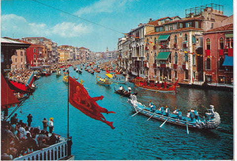 AK Venezia - Canal Grande Il Corteo della Regata Storica.