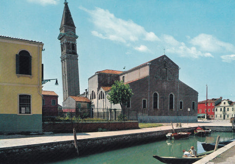AK Burano. La cattedrale von il caratteristico campanile.