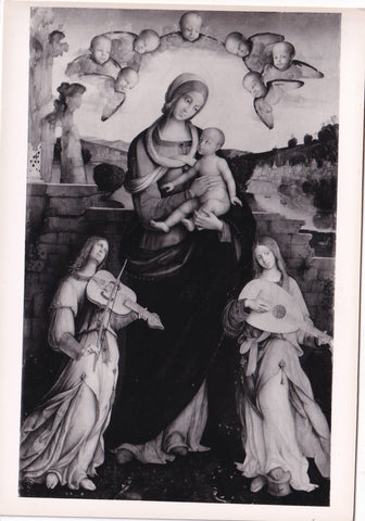 AK Venezia Ca' d'Oro Galleria Franchetti. Girolamo Marchesi da Cotignola. La Vergine col bambino e due angeli musicanti.
