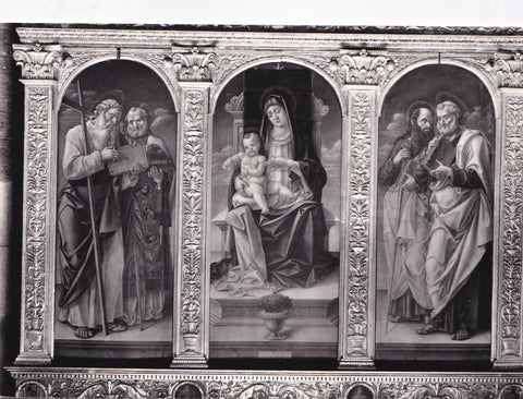 AK Venezia. Basilica S. M. Gloriosa dei Frari. Madonna della Salute e quattro Santi.