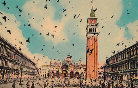 AK Venezia. Piazza S. Marco - Piccionata.