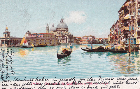 AK Venezia. Inbacatura del Canale Grande coll'Albergo Europa.