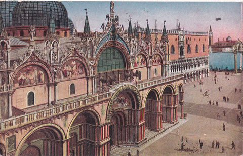 AK Venezia - Facciata della Basilica vista dalla Torre dell'Orologio.