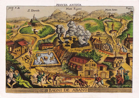 AK Abano Terme. Pianta Antica. Stampa antica da Domenico Vandelli.