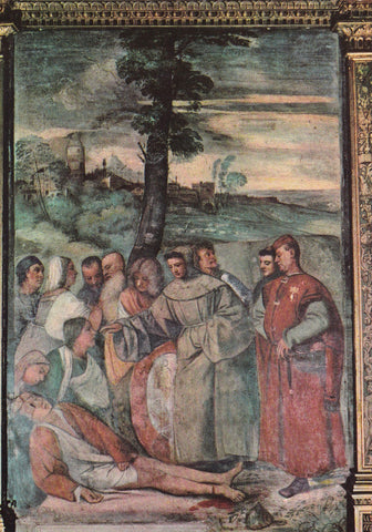 AK padova. Basilica del Santo (Scoletta) S. Antonio riattacca il piede an un giovane - Tiziano.
