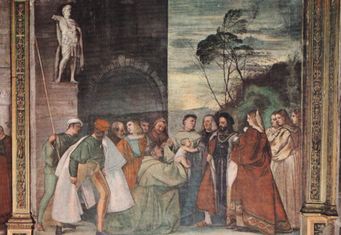 AK Padova Basilica del Santo. (Scoletta) Un Neonato proclama l'innocenza della madre - Tiziano.