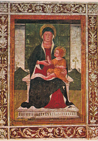 AK Monteortone di Abano Terme. Affresco di Jacopo da Montagnana. La Vergine con il Bambino.