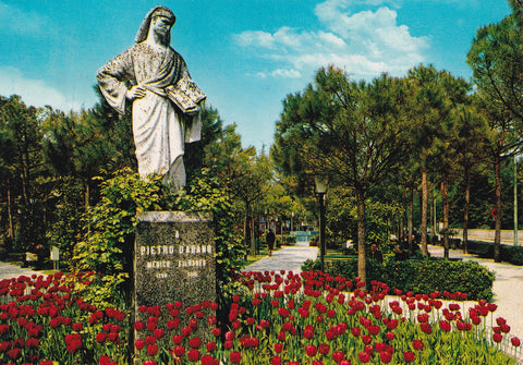 AK Abano Terme. Pubblico Giardino  - Monumento a Pietro d'Abano.