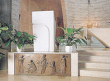 AK Abano Terme. Chiesa del Sacro Cuore alle Terme. Ambone con bassorilievo.