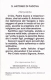Heiligenbildchen S. Antonio di Padova.