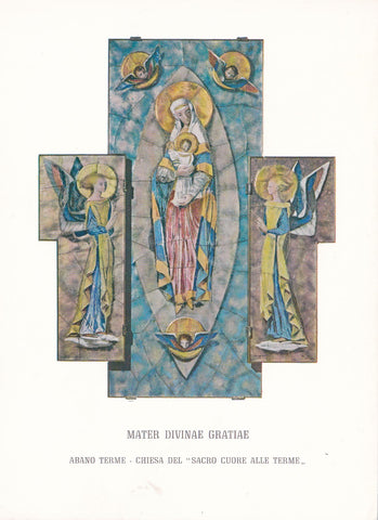 AK Abano Terme. Uno degli altari laterali della Chiesa parrochiale del Sacro Cuore alle Terme. Mater Divinae Gratiae.