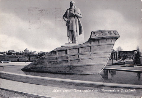 AK Abano Terme. Zona residenziale Monumento a C. Colombo.