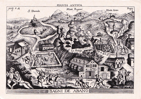 AK Bagni de Abano. Pianta Antica. Stampa antica da Domenico Vandelli.