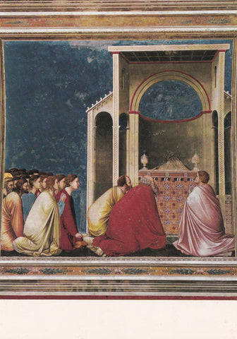 AK Padova. Cappella degli Scrovegni. Giotto. Il popolo prega che fiorisca la verga del prede stinato sposo di Maria.