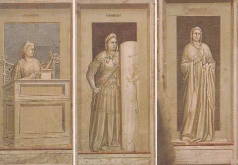 AK Padova. Cappella degli Scrovegni. Giotto. La Prudenza La Fortezza La Temperanza.
