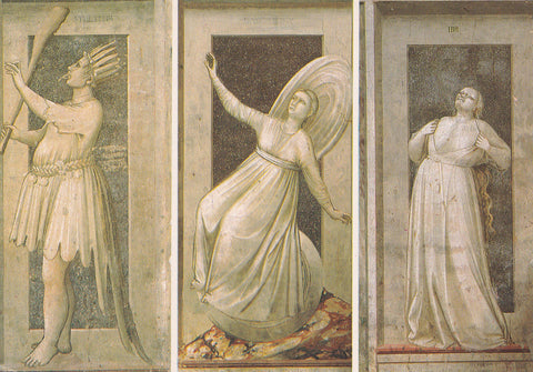 AK Padova. Cappella degli Scrovegni. Giotto. La Stoltezza L'Incostanza L'Ira.