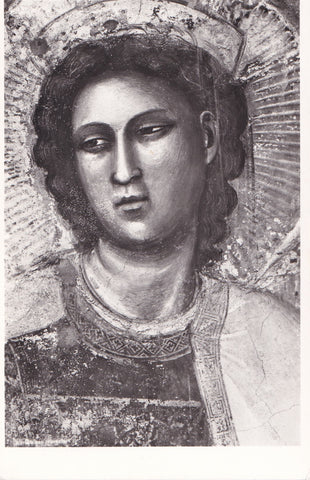 AK Padova. Cappella degli Scrovegni. Giotto. La testa della Vergine. particolare del Giudizio Finale.