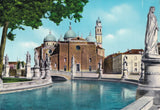 AK Padova. Prato della Valle ora Piazza Vittorio Emanuele. Basilica di S. Giustina.