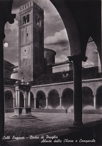 AK Colli Euganei - Badia di Praglia. Abside della Chiesa e Campanile.