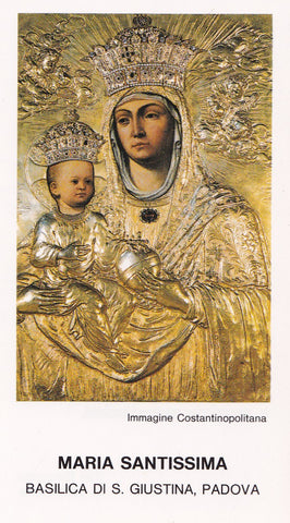 Heiligenbildchen Maria Santissima. Basilica di S. Giustina , Padova.