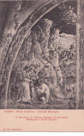 AK Padova Chiesa Eremitani. Cappella Mantegna S. Giacomo e S. Andrea chiamati all'apostolato (Mantegna e Nicolo Pizzolo)