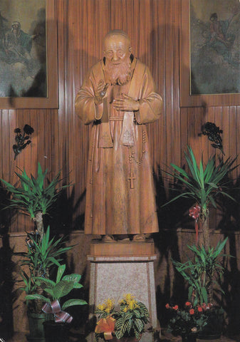 AK Padova Santuario di S. Leopoldo Mandic Convento dei Frati Cappuccini Piazzale S. Croce 44. S. Leopoldo Mandic Scultura in legno.