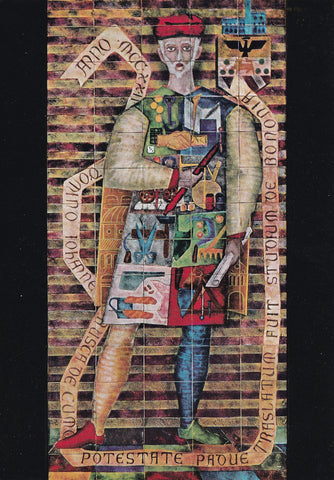 AK Universita degli Studi di Padova. Palazzo Centrale. Sale Accademiche: Il Podesta Giovanni Rusca (pannello di Paolo de Poli)