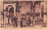 AK Padova. Scuola del Carmine Maria SS. al Tempio Affresco attribuito a Giulio Campagnola.