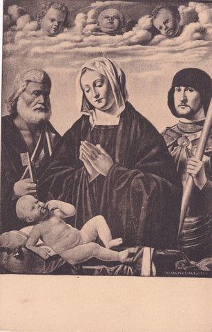 AK Padova. Museo Civico. M. Basairi. Madonna e i Santi.