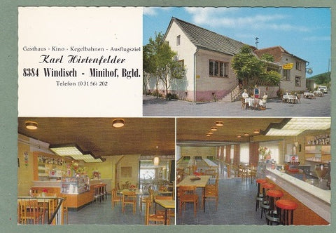 AK Windisch-Minihof. Karl Hirtenfelder Gasthaus Kino Kegelbahnen.
