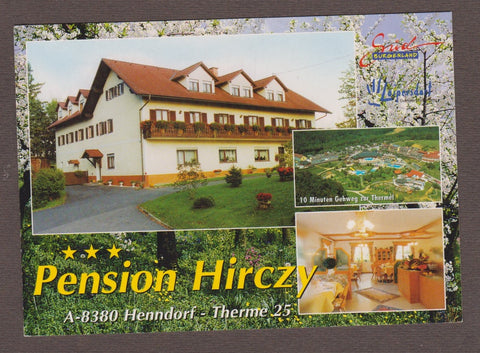 AK Henndorf - Therme 25. Pension Familie Renate u. Franz Hirczy.
