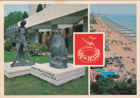 AK I Giovanni d'Europa si incontrano al Lido di Jesolo. Scultore Murer.