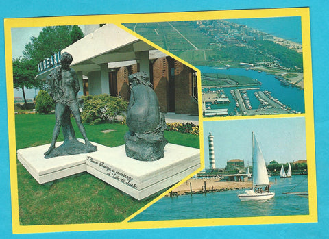 AK Lido di Jesolo. I Giovani d'Europa si incontrano. Scultore A. Murer.