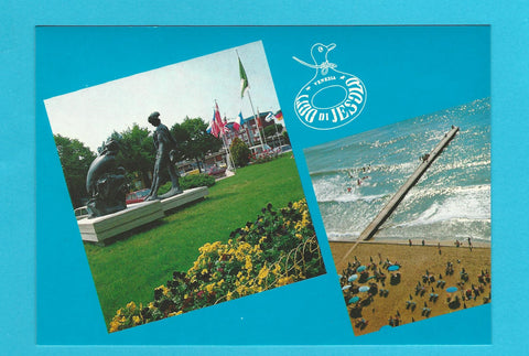 AK Lido di Jesolo. I Giovani d'Europa si incontrano. Scultore A. Murer.