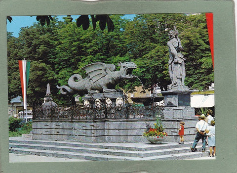 AK Klagenfurt. Lindwurmbrunnen am Neuen Platz.