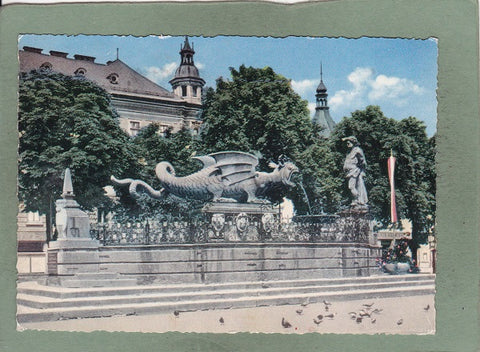 AK Klagenfurt, Lindwurmbrunnen am Neuen Platz.