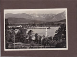 AK Klagenfurt – Wörthersee, Strandcafe u. Strandbad mit Blick auf Koschutta. (1930)