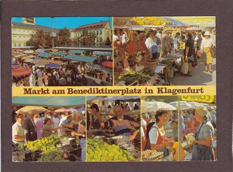AK Klagenfurt. Markt am Benediktinerplatz.