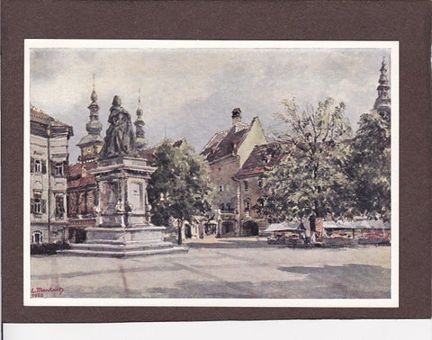 AK Klagenfurt. Neuer Platz mit Maria Theresien-Denkmal.
