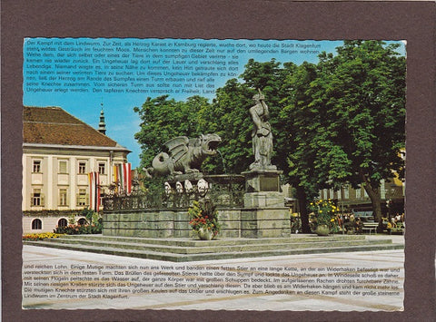AK Klagenfurt. Lindwurmbrunnen am Neuen Platz.